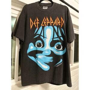 Def Leppard Band Vintage Reprint Single Stitch T-shirt Tultex Tag